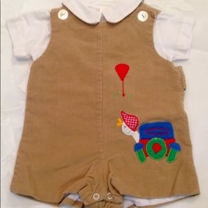 Vintage Samara Caramel Corduroy Romper 12 m